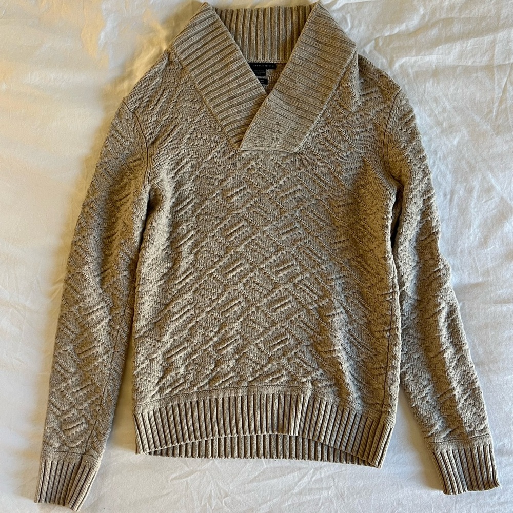 Armani Exchange Italian Yarn Wool Blend Knit Sweater. Size Medium Color Tan
